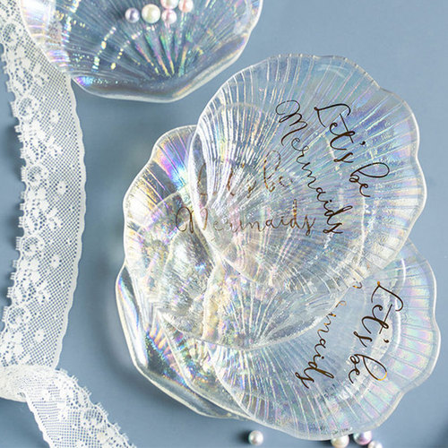 Popstar Storage Review Heart Dish Shell Glass Plate Snack Plate Flavor Plate Pastry Plate Photo Prop Recruitment Agent