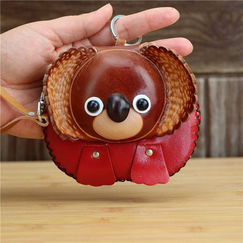 First Layer Cowhide Creative Koala Coin Purse Bag Koala Bag Flip Cover Children's Handbag Card Bag Key Bag First Layer Cowhide Creative Koala Coin Purse Bag Koala Bag Flip Cover Children's Handbag Card Bag Key Bag