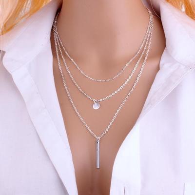 Ladies Gold Silver Toned Choker Long Dro...