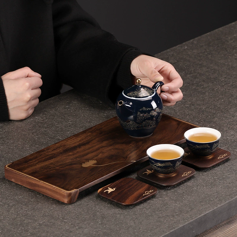 Набор чая маленький из пяти штук из Ebony sandalwood из натурального дерева
