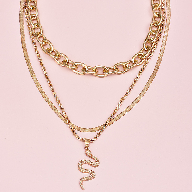 Fashion Serpentine Pendant Multilayer Necklace display picture 2