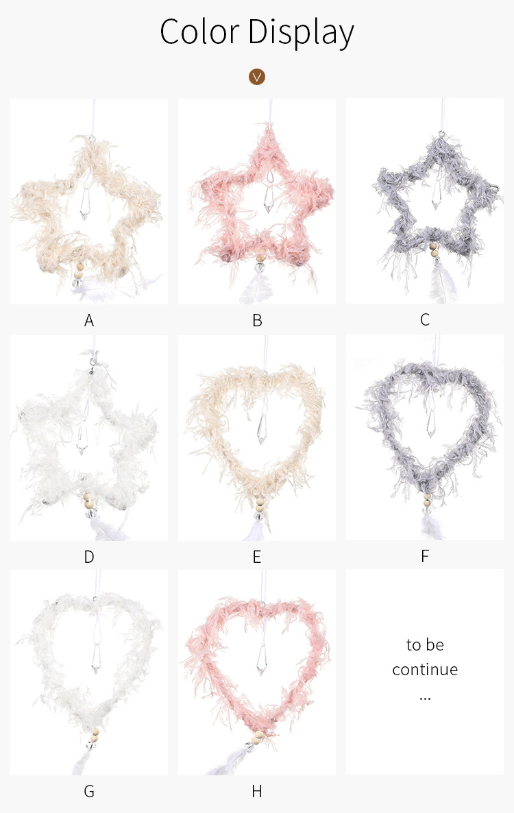 Plush Feather Five-pointed Star Pendant Christmas Decoration display picture 1