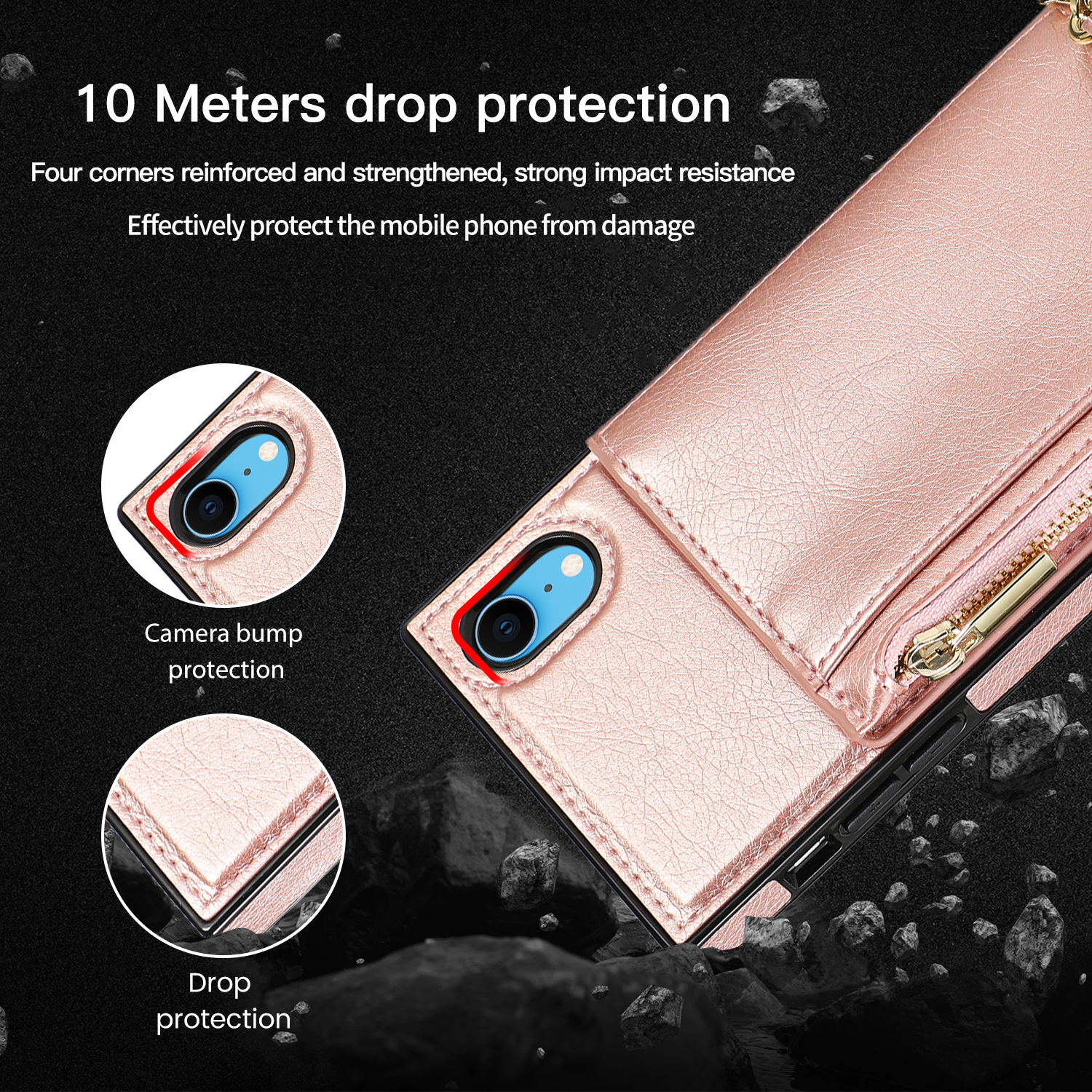 Crossbody Phone Case For Iphone 13 Wallet Protective Leather Cover_voghion.com