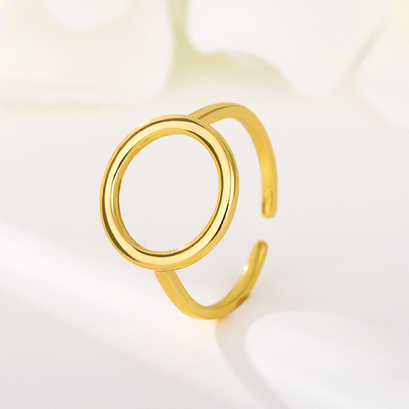 Adjustable Ring Size 1 Piece Quantity 1 Piece Fashion Circle Stainless Steel Plating Open Ring