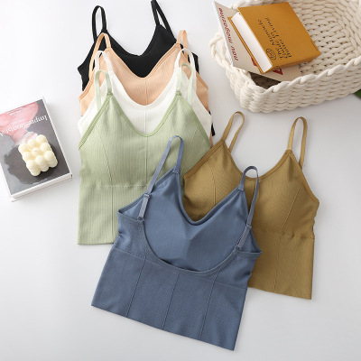 2.0卡卡同款美背大U性感裹胸無鋼圈運動背心女長款吊帶抹胸內衣女