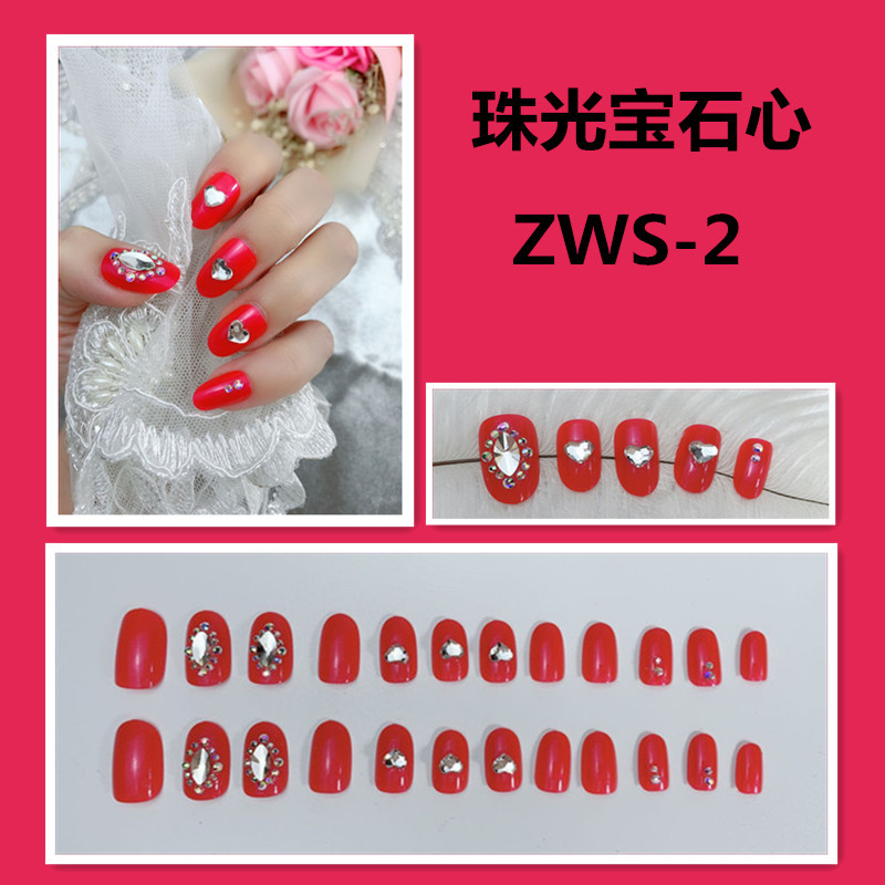 Uñas postizas completas de diamante boda