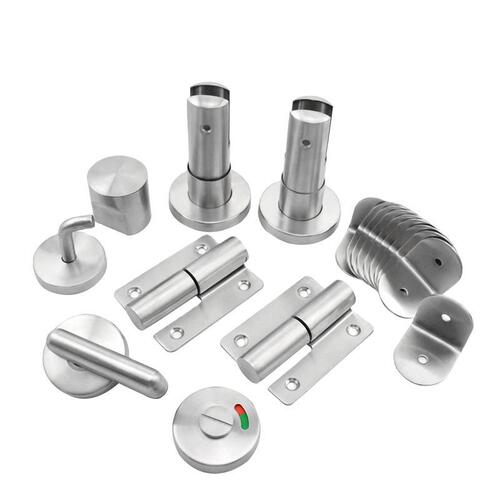 Bathroom hardware bathroom toilet partition accessories hinge handle thickened 304 stainless steel public toilet accessories