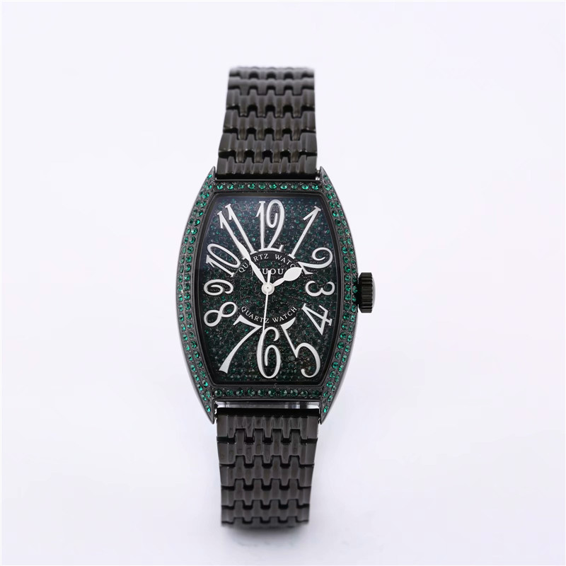 Guou guou nuevo reloj de mujer casual estrellado cristal cuarzo correa de acero calendario tendencia reloj 8200