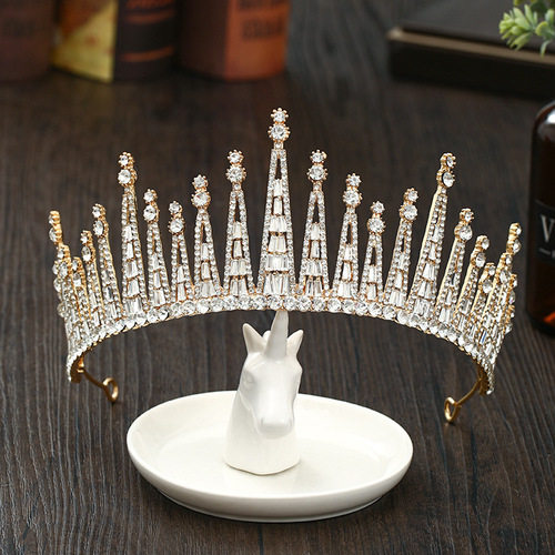 Hairpin hair clip hair accessories for women crystal lady crown wedding dress wedding hair ornament champagne gold birthday headdress