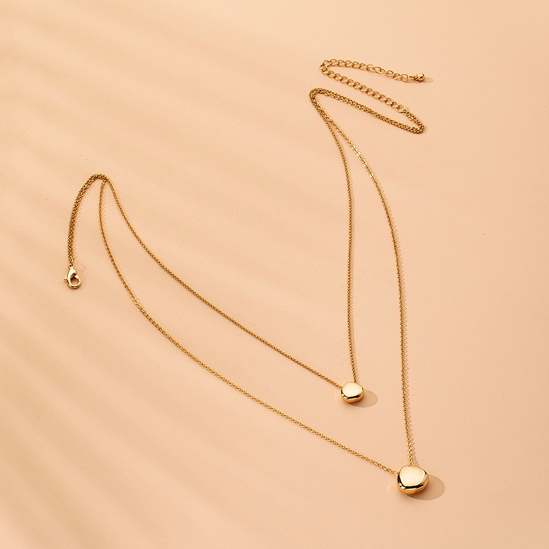 Fashion New Ingot Alloy Water Drop Double-layer Clavicle Chain For Women display picture 2