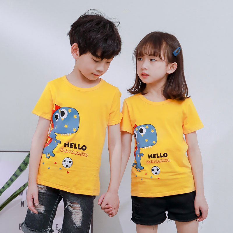 summer Children's short-sleeved T-shirt Boy cotton material Children's clothing girl baby CUHK boy Korean Edition Summer wear jacket