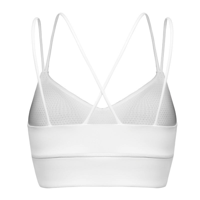 夏季新款运动内衣女裸感健身聚拢减震瑜伽文胸交叉美背跑步瑜伽服