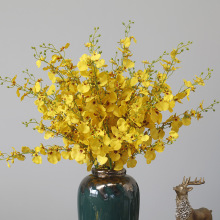 简约仿真花绢花5叉跳舞兰蝴蝶兰客厅落地花艺文心兰插花家居装饰