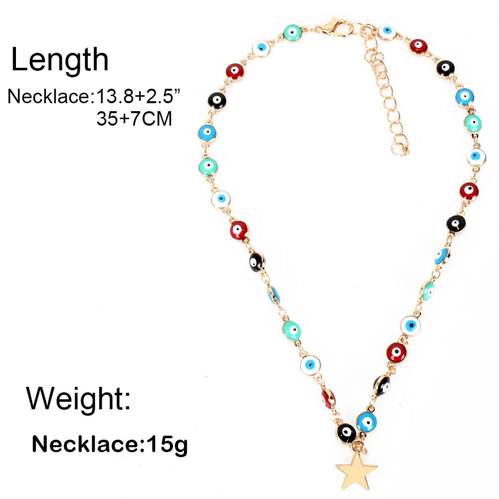 New fashion devil eye chain wild pentagram pendant clavicle chain necklace women wholesale