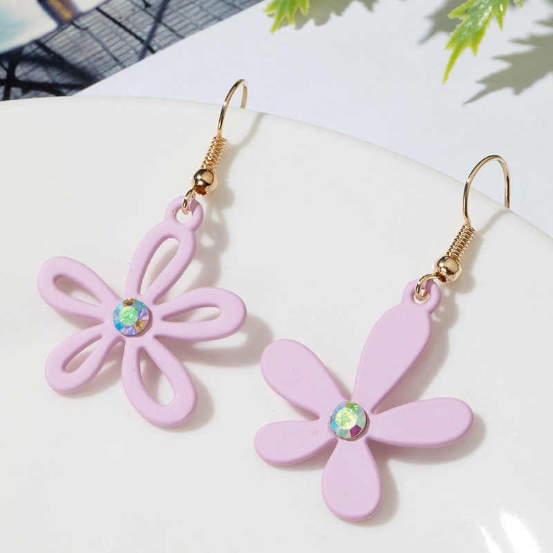 Peach Flower Small Daisy Lemon Earrings display picture 14