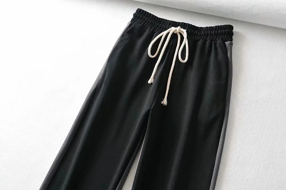 high-waist drawstring footwear pants   NSAC15697