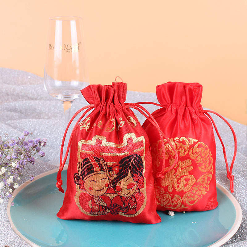 织锦缎喜糖袋子现货婚庆用品批发创意结婚喜糖盒婚礼糖果袋礼品袋|ru