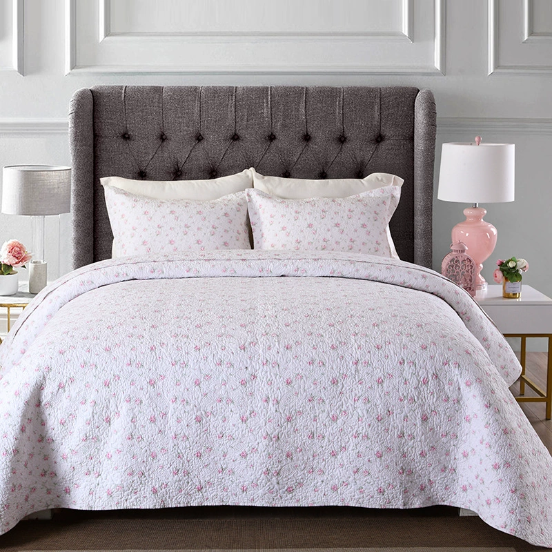 Cotton set, bedspread, floral print, 3 piece set, 4 piece set