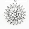 Fashionable stone inlay from pearl lapel pin, high-end metal wedding dress, accessory, with snowflakes