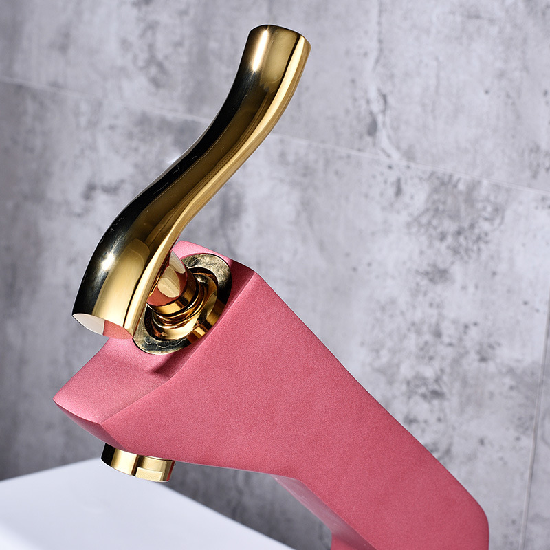 Factory direct sales of European-style matte colored washbasins, hot and cold mixed faucets, thickened all-copper main body bathroom cabinet faucets undefined