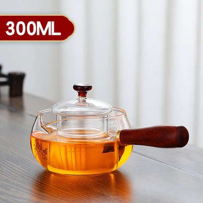 Fabricante de vidrio de borosilicato tetera pequeña verde naranja tetera eléctrica estufa de cerámica calefacción Kung Fu juego de té mango lateral tetera