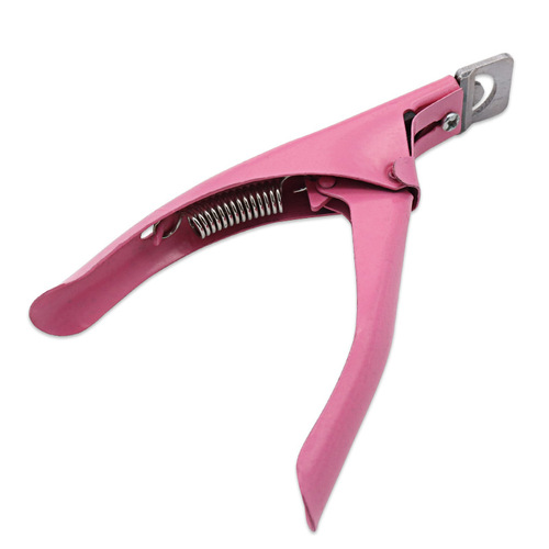 Manufacturer wholesale nail art nail clippers stainless steel pink manicure tools U-shaped manicure straight scissors