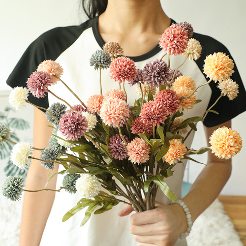 Fake flower manufacturer INS Fengmandandandelion simulated flowers and green plants wholesale wedding decorations cross-border MW66783