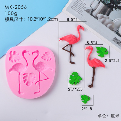Pájaro loro fondant molde de silicona selva tropical tortuga hoja de bambú borde decoración de la torta molde utensilios de cocina