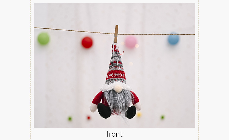 Christmas Celebration Decoration Knitted Hat Spherical Forest Elderly Pendant Creative Doll Pendant display picture 3