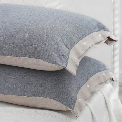 Four-layer gauze pillowcase, simple adult large size one-pack, four-season thickened and soft cotton single pillowcase