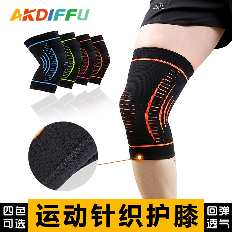 Rodilleras deportivas unisex transfronteriza de punto rodilleras nylon de cuatro lados elásticas rodilleras transpirable correr verano