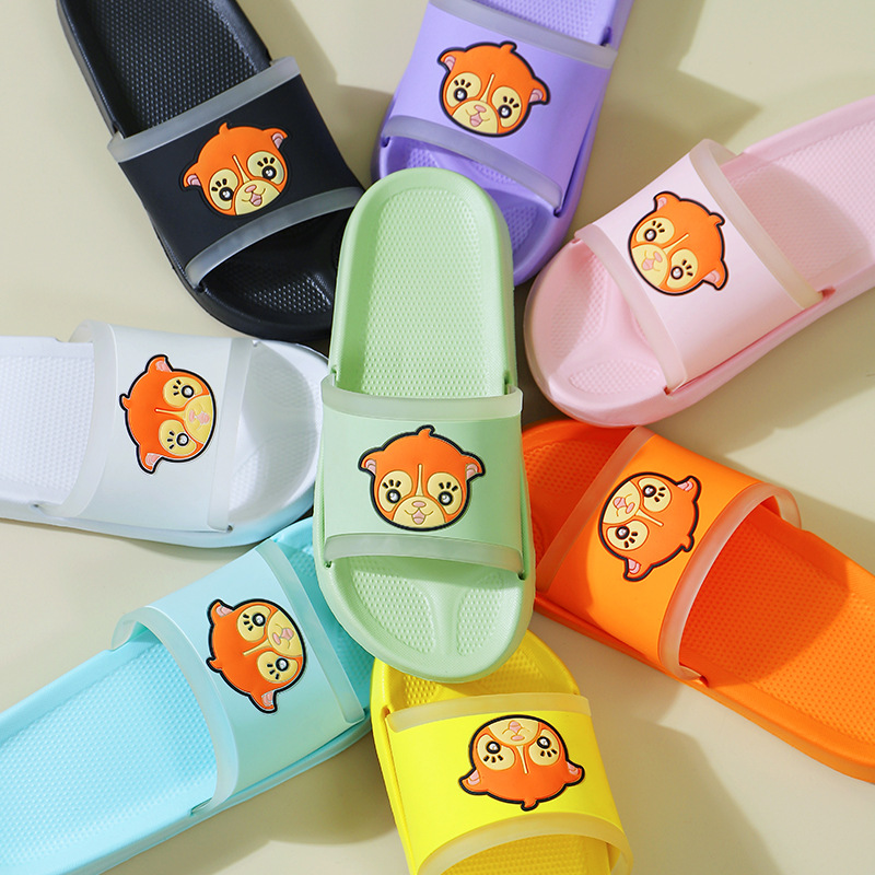 KHD brand 2021 new pattern Puppy slipper Flat bottom non-slip indoor Home Home Cartoon one word sandals