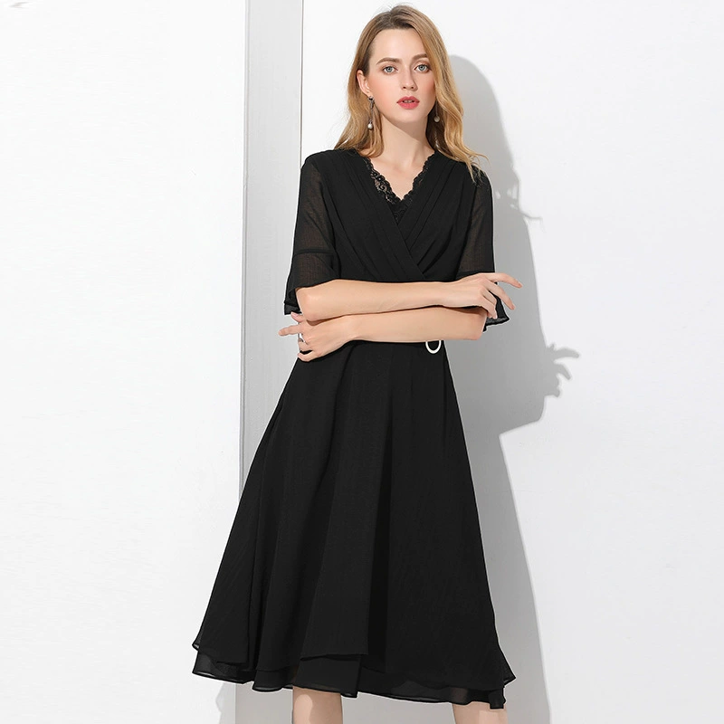 Шифоновая модная летняя одежда, кружевная юбка, европейский стиль, plus size, облегающая