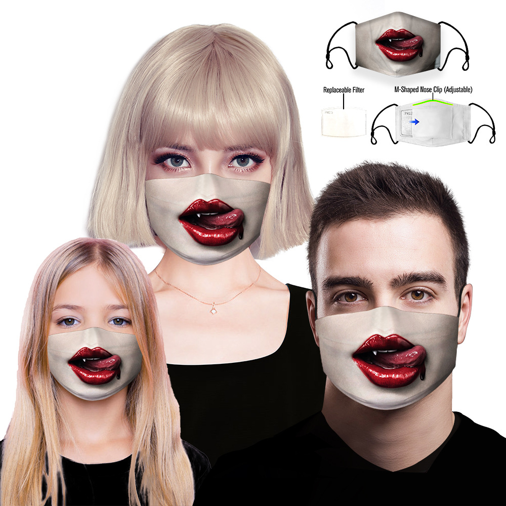 Masque imprimé en 3D PM2.5 en coton anti-poussière - Ref 3426823 Image 1
