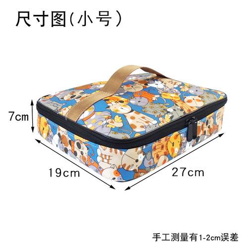 Cartoon lunch box bag Japanese style handbag office worker large lunch box bag simple and cute large capacity lunch bag