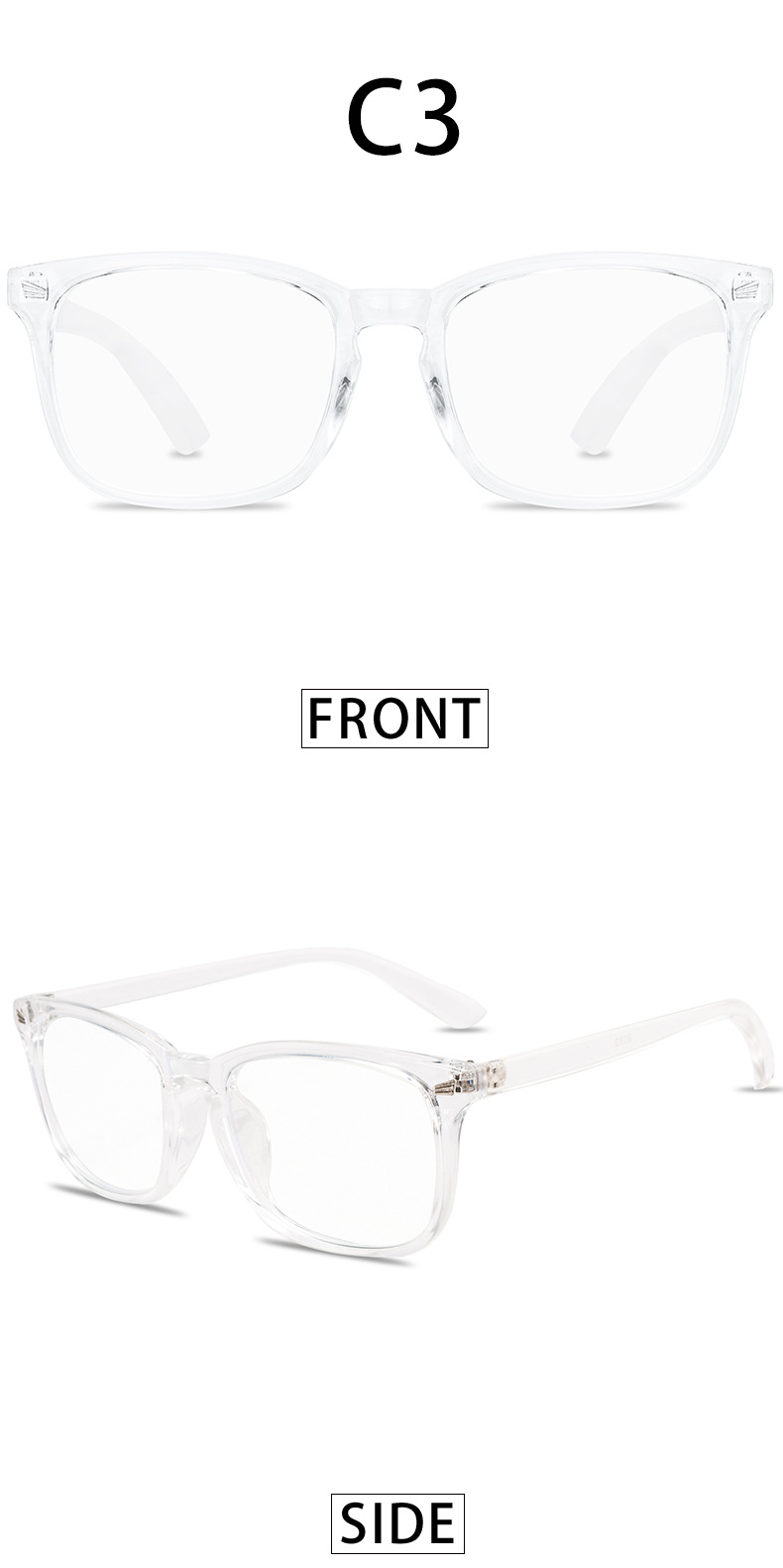 Classic Style Solid Color Ac Square Full Frame Optical Glasses display picture 3