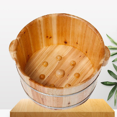 实木泡脚木桶成人足浴盆保温洗脚盆养生汗蒸按摩家用泡脚桶熏蒸桶|ru