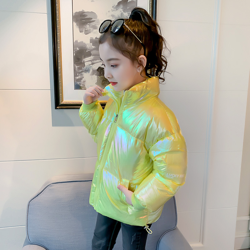 童装棉衣 2020韩版洋气中小女童彩色亮皮棉衣 外贸速卖通儿童棉服|ms