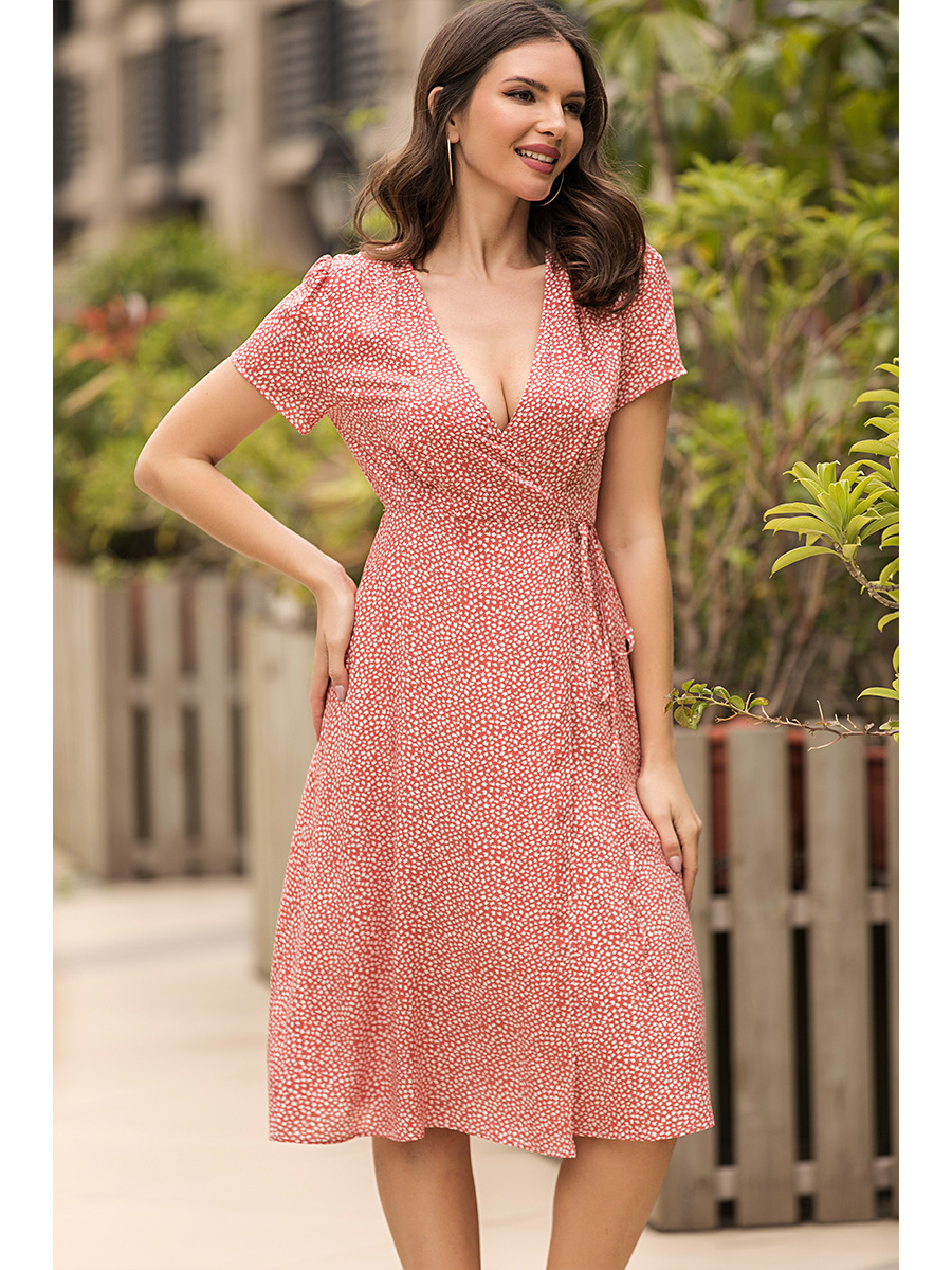 summer strap slim chiffon floral dress   NSAL2920