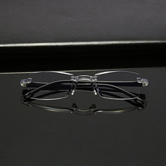 新款防藍光老花鏡 無框一體鑽石切邊跑江湖擺地攤透明老花眼鏡