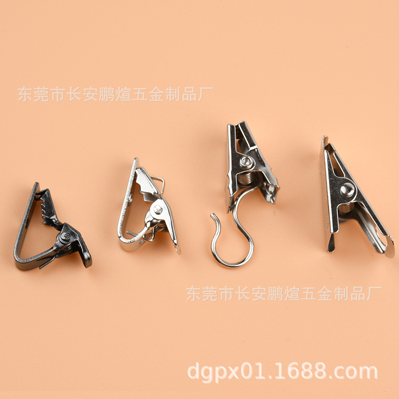 批发金属35mm鳄鱼夹电镀名片小夹子 证件PVC厂牌夹不锈钢窗帘夹子-阿里巴巴
