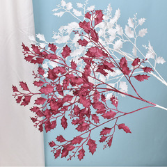 仿真星葉草櫟樹葉婚慶裝飾攝影道具仿真植物家居裝飾假花廠家批發