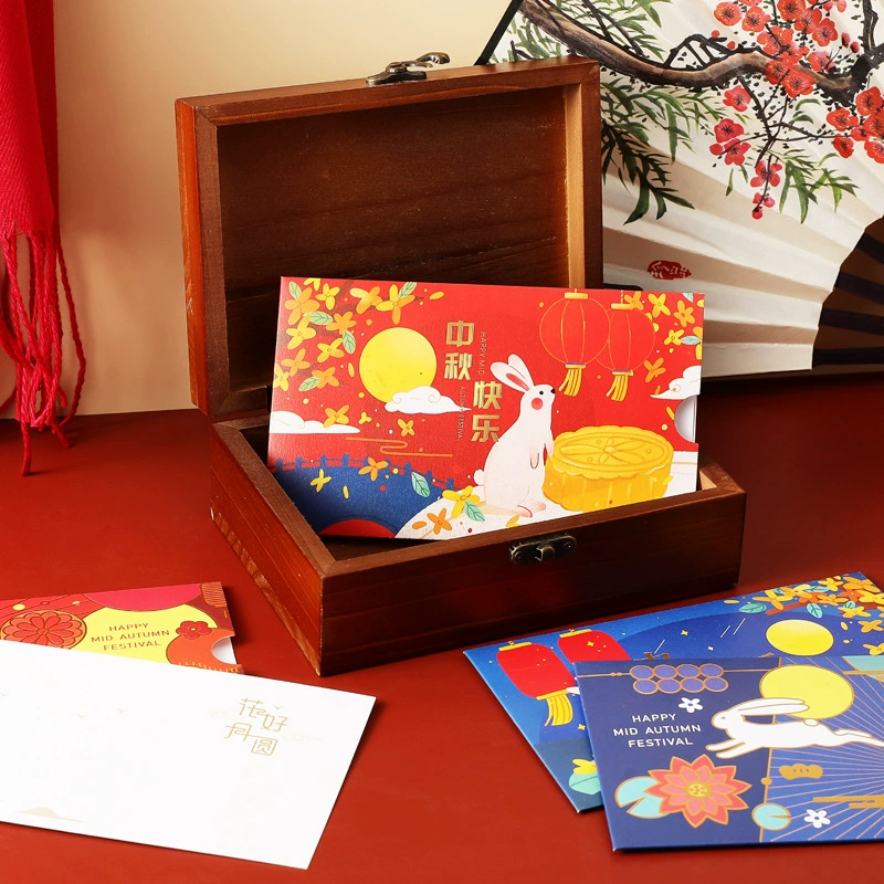 Bexiang Mid -Autumn Festival Card Card Enterprise Business Company Sending Customer Festival thanks to blessing cards Simple and creative Chinese style
