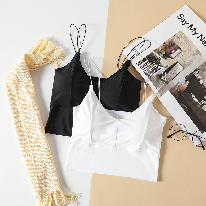 冰丝卡卡同款防走光裹胸式抹胸内衣女打底吊带性感聚拢小背心