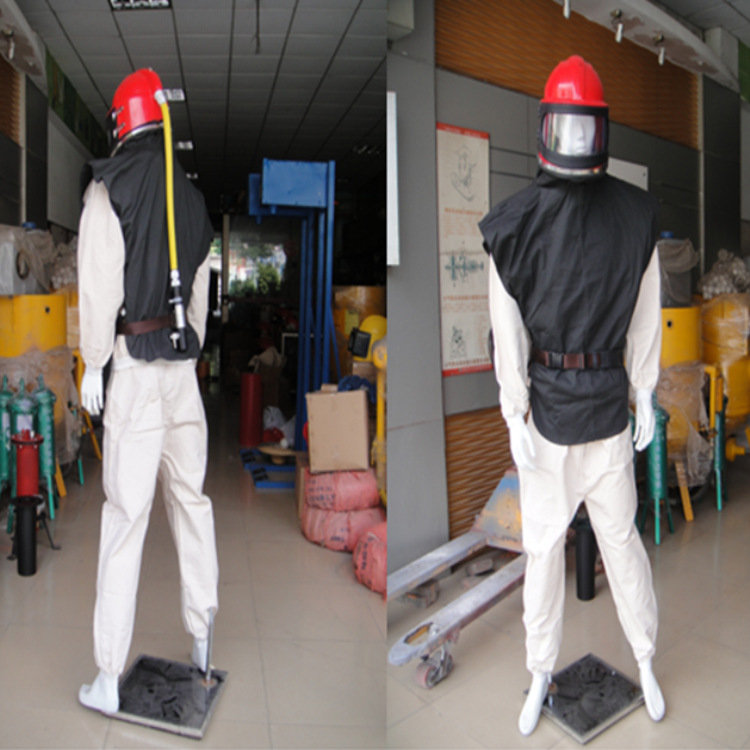 厂家生产喷砂服 防尘面罩 加厚连体式喷砂工作服 专利产品 量大从