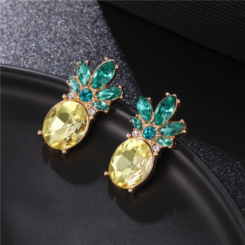 New fashion simple diamond pineapple earrings wholesale