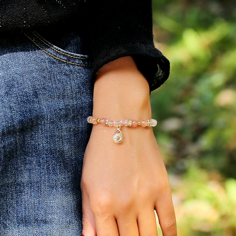 Аксессуары, модный браслет с бусинами, свежий эластичный кристальный браслет, ювелирные изделия, простой и элегантный дизайн