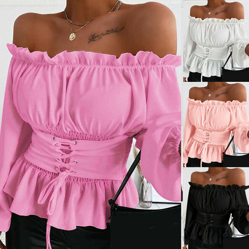 175g Weight Long Sleeve Sleeve Length Pullovers Placket Type Wholesale Women's Fashion Solid Color Long Sleeve Blouses