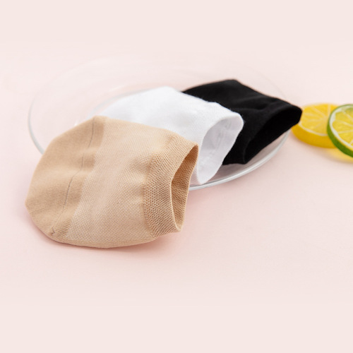 Mesh dotting half-length sock sleeve, half-palm sock, thin model, anti-slip with silicone, invisible boat sock, front half-palm sock for children