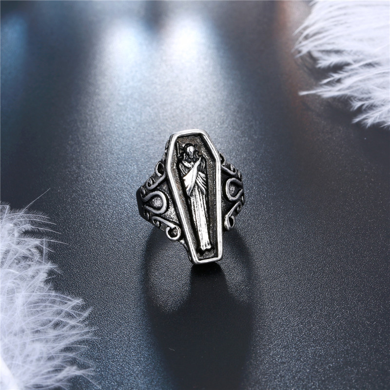Vintage Silver Ring Dripping Open Grim Reaper Ring